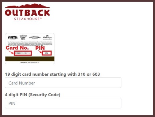 Outback Steakhouse Gift Card Balance