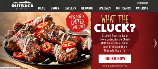 Outback Steakhouse Catering Menu